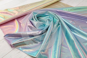 Iridescent fabric holographic texture