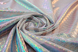Iridescent fabric holographic texture