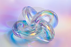 Iridescent glass knot with ethereal glow.