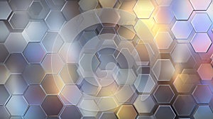 Iridescent hexagonal honeycomb pattern with gradient light