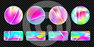 Iridescent holograph round and rectangle sticker