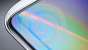 Iridescent Light on a Modern Curved Screen