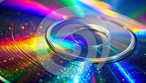 Iridescent Light Spectrum on a Compact Disc