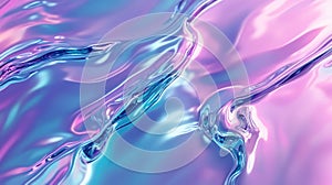 Iridescent liquid flowing metallic wavy colors background