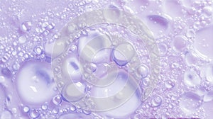 Iridescent liquid surface with bubbles. AI image