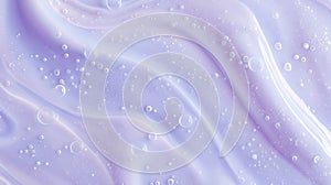 Iridescent liquid surface with bubbles. AI image