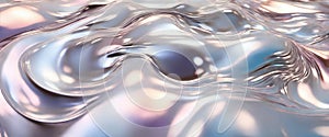 Iridescent Liquid Surface with Subtle Waves, Abstract Pearlized Texture