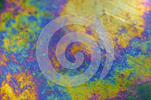 Iridescent metallic plate background