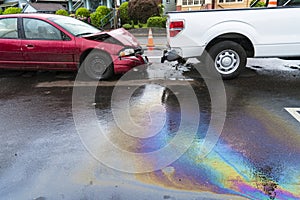 Jugando con los colores del arcoiris aceite derramar causado por de acuerdo a operación accidente 