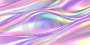 Iridescent pastel wavy abstract background with shiny gradient texture