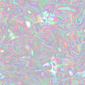 Iridescent pearl opal coloring pattern for print. Seamless nacreous rainbow spots texture. Pearlescent mix of pastel colors