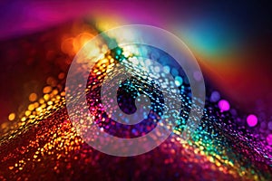 Iridescent rainbow glitter sheen, abstract pattern wallpaper background texture photo