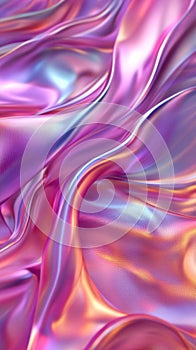 iridescent silk fabric in waves, abstract elegance concept