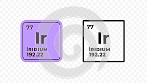 Iridium, chemical element of the periodic table vector
