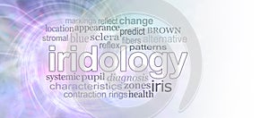 Iridology eye specialist word cloud concept banner