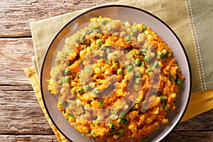 Irio Mashed Sweet Potato with Peas and Corn - Kenyan closeup.