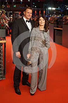 Iris Berben and her partner Heiko Kiesow during 68th Berlinale 2018