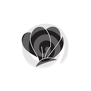 Iris black vector concept icon. Iris flat illustration, sign