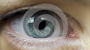 Iris eye becomes bigger and light conditions change, fear or adrenaline pumps