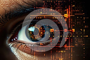 Iris human eye concept vision closeup secure digital identification futuristic technology future