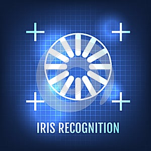 Iris Recognition Concept Icon. Eye Identification.
