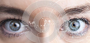 Iris recognition concept. Wearable eye-compatible computer