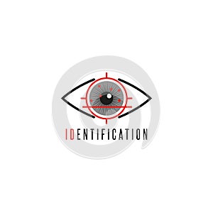 Iris scanner eye logo, personal identification and electronic signature with the help of noncontact scanning of the human eye photo