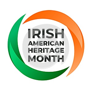 Irish-American Heritage Month vector illustration, colors of the Irish flag. Abstract trend design for banner, poster, card and