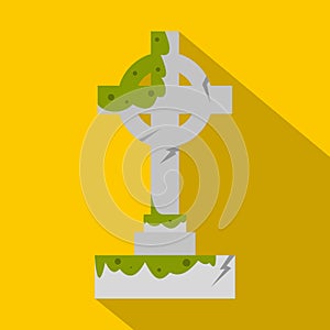 Irish celtic cross with green slime icon