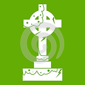 Irish celtic cross icon green