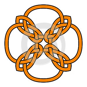 Irish celtic shamrock knot. Symbol of Ireland. Traditional medieval frame pattern illustration. Scandinavian or Celtic ornament.