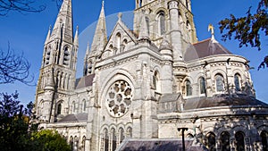 The Irish Christian Cathedral of the Anglican Church in Cork. Cathedral of the 19th century in the Neo-Gothic style. Cathedral