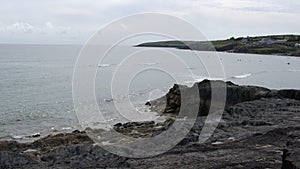 The Irish coastline offers awe-inspiring vistas of rough-hewn rocks that jut out into the Atlantic Ocean