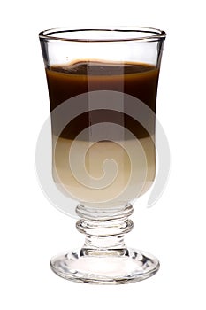 Irish coffee on white