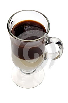 Irish coffee on white