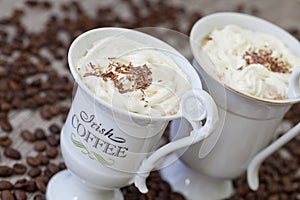 Irish Coffee In White Cups