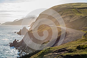 Irish Costal Road In Spring Evening