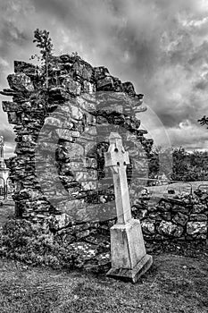 Irish Cross in Abbey Ruins