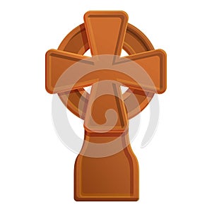 Irish cross icon, cartoon style