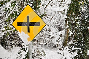Irish Crossroad Sign Winter Theme