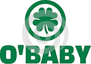 Irish design - O`Baby with four-leaf shamrock