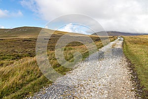 Irish farm road around bogs