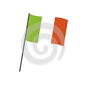 Irish flag , flat vector icon. Vector illustration