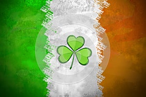 Irish Flag with Shamrock