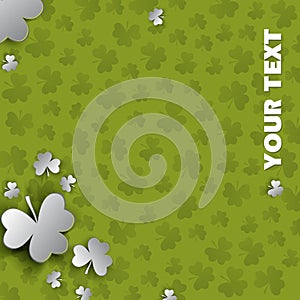 Irish four leaf lucky clovers background for Happy St. Patrick's Day