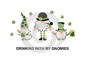 Irish gnomes are drinking beer.