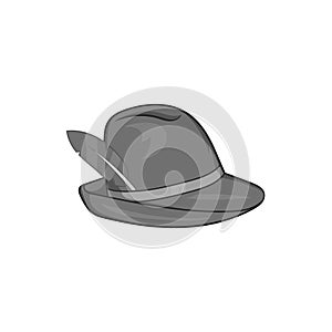 Irish hat icon, black monochrome style