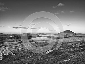 Irish Lakescape in Black and White