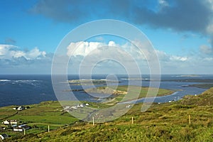 Irish landscape at sunset - dingle peninsula