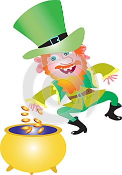 Irish Leprechaun with crock of gold